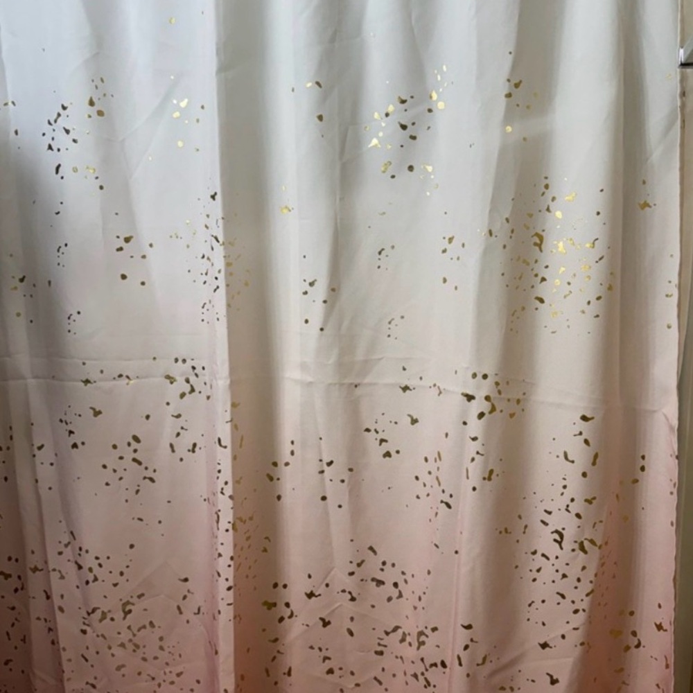 Barely Used Pink and Gold Shower Curtain Item PHK7061